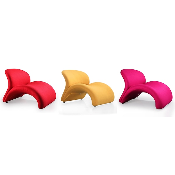 Manhattan Comfort Rosebud Multi Colored Accent Chair -Set of 3 in Red, Fuchsia Pink, and Yellow 3-AC0013 - main